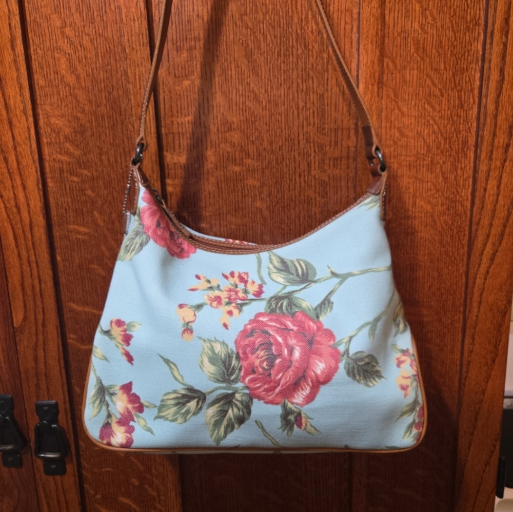 Blue Canvas Medium Size Shoulder Bag